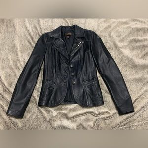 Daniel black leather blazer NWOT